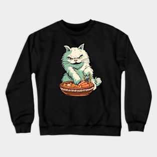 Ramen cat monster Crewneck Sweatshirt